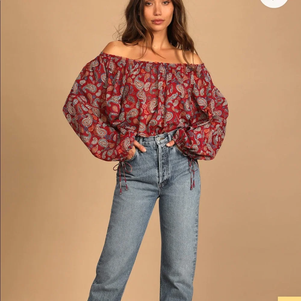 FreePeople sundown paisley long sleeve bodysuit - Picture 4 of 11
